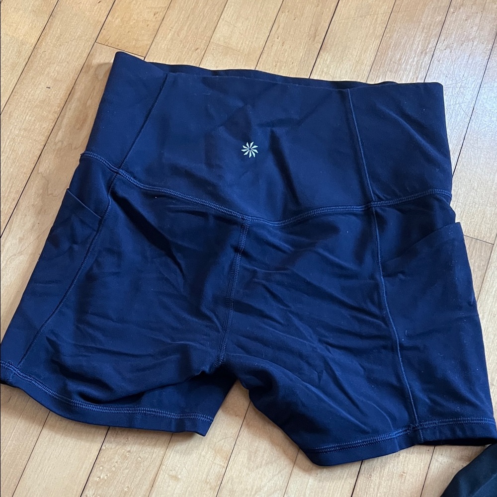 Athleta set of 2 Women's Navy and Black Spandex Shorts - Picture 4 of 9